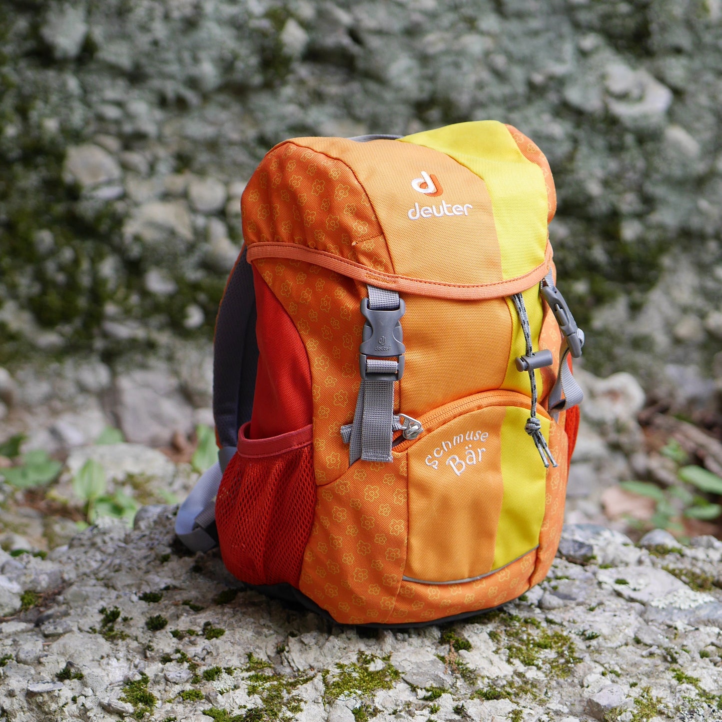 Schmusebär Backpack - Orange / Flowers (BP42)