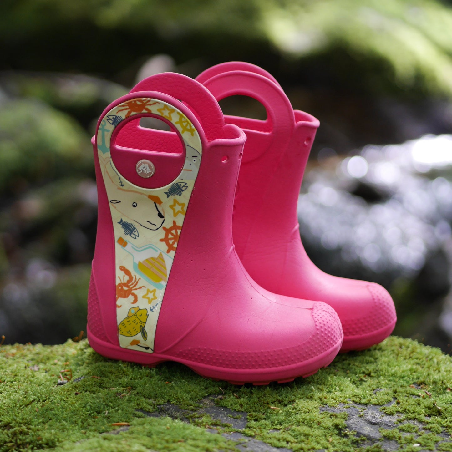 Handle It Kids' Rain Boots - Sea Life/Raspberry - Size C11 (CR27)