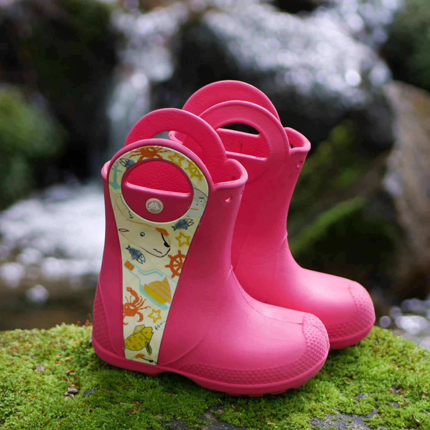 Handle It Kids' Rain Boots - Sea Life/Raspberry - Size C11 (CR27)