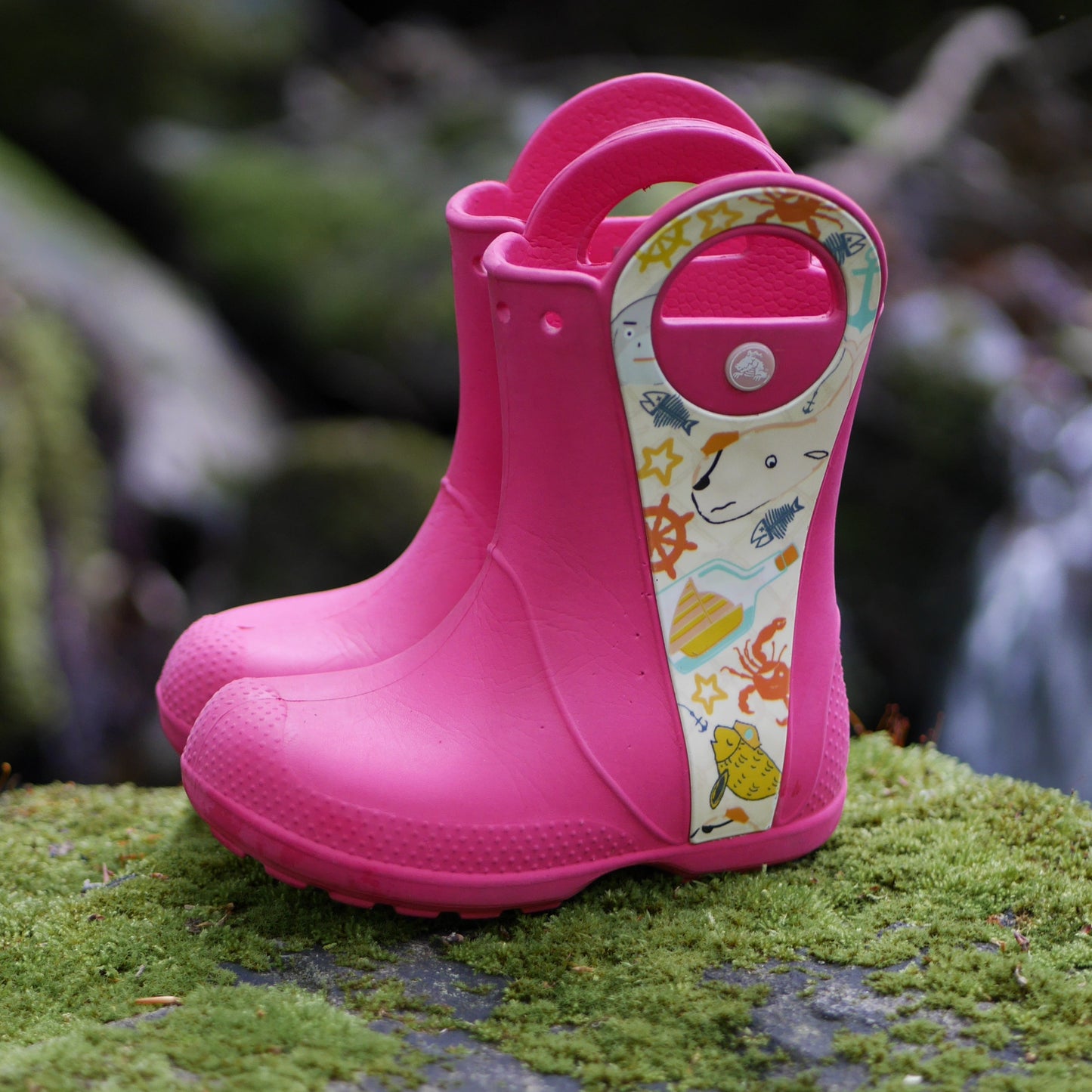 Handle It Kids' Rain Boots - Sea Life/Raspberry - Size C11 (CR27)