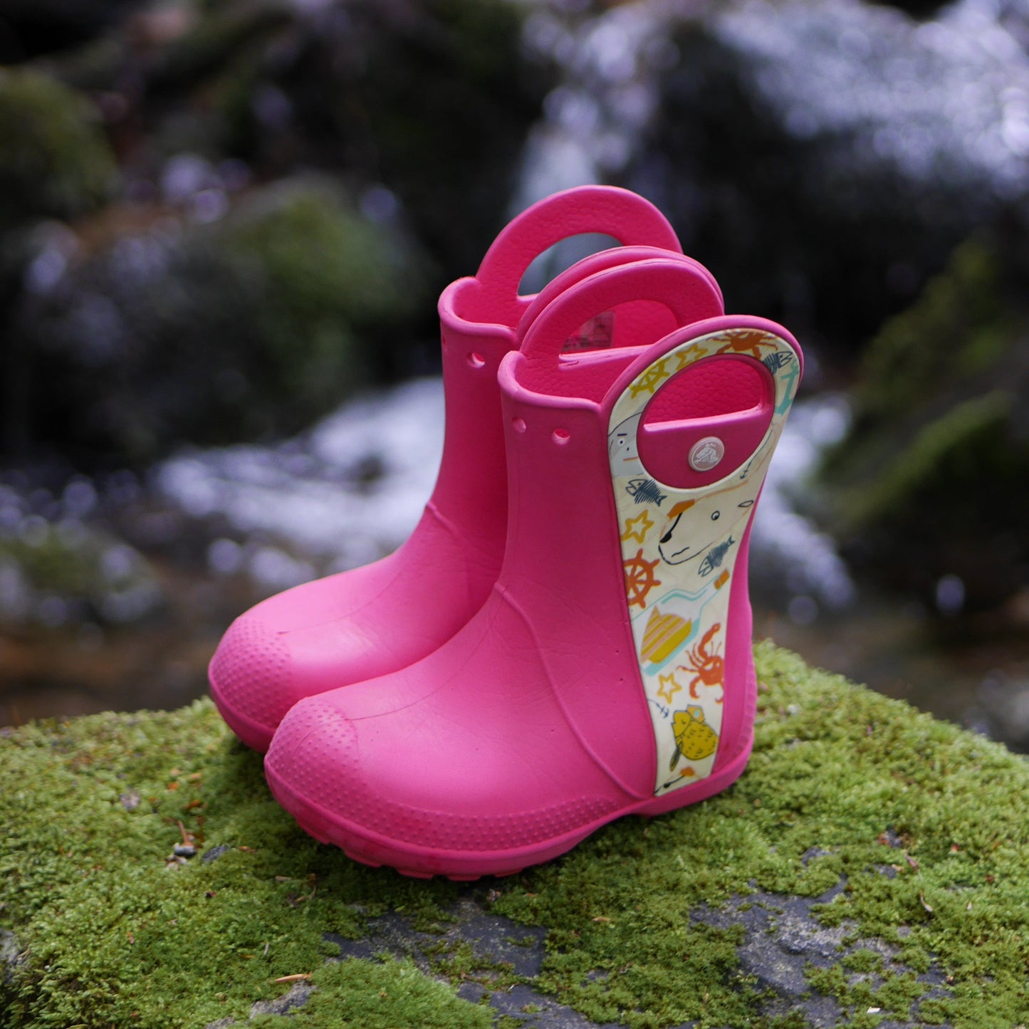 Handle It Kids' Rain Boots - Sea Life/Raspberry - Size C11 (CR27)
