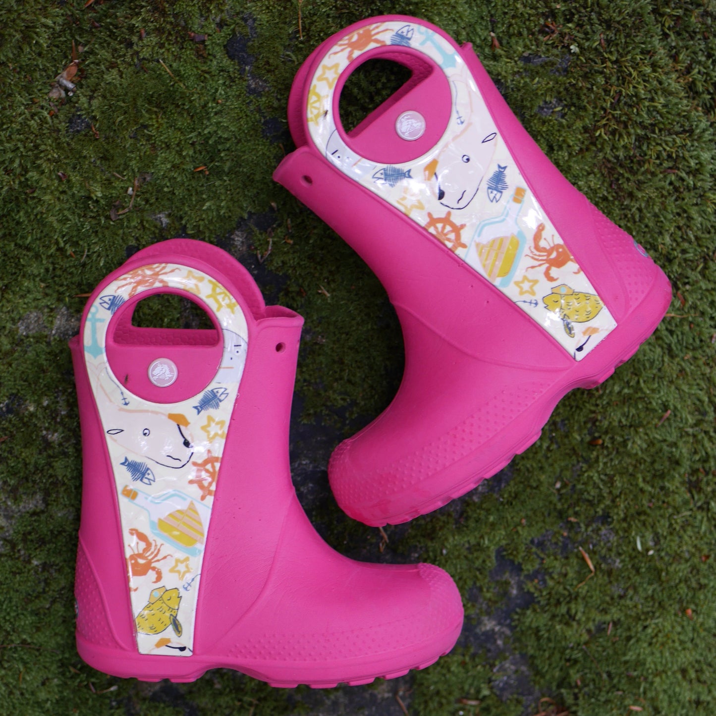 Handle It Kids' Rain Boots - Sea Life/Raspberry - Size C11 (CR27)