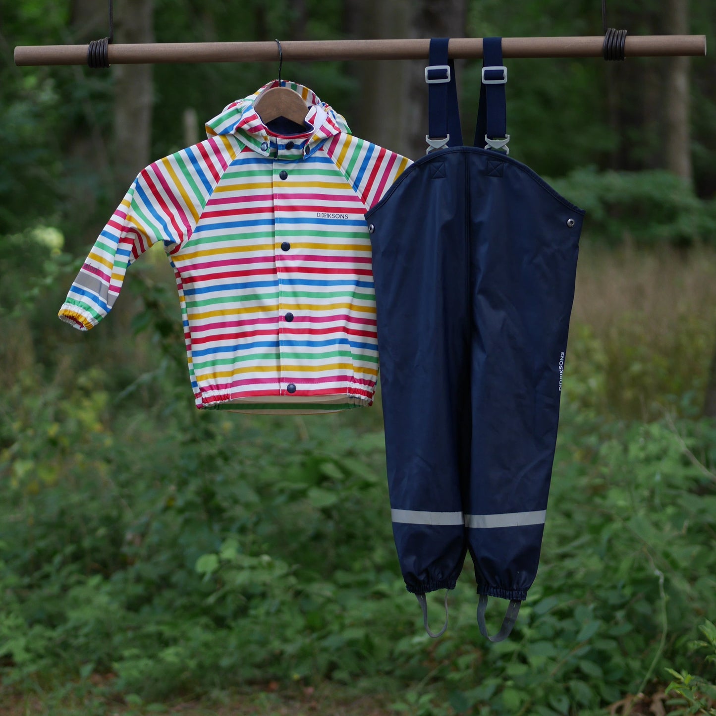 Slaskeman Printed Kids Rain Set - Rainbow Simple Stripe - Size 90 (2 yr)