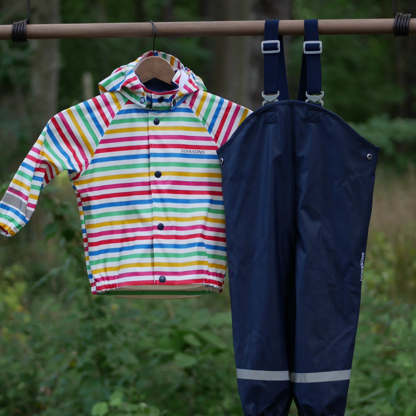 Slaskeman Printed Kids Rain Set - Rainbow Simple Stripe - Size 90 (2 yr)