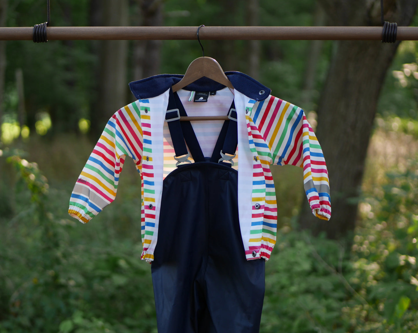 Slaskeman Printed Kids Rain Set - Rainbow Simple Stripe - Size 90 (2 yr)