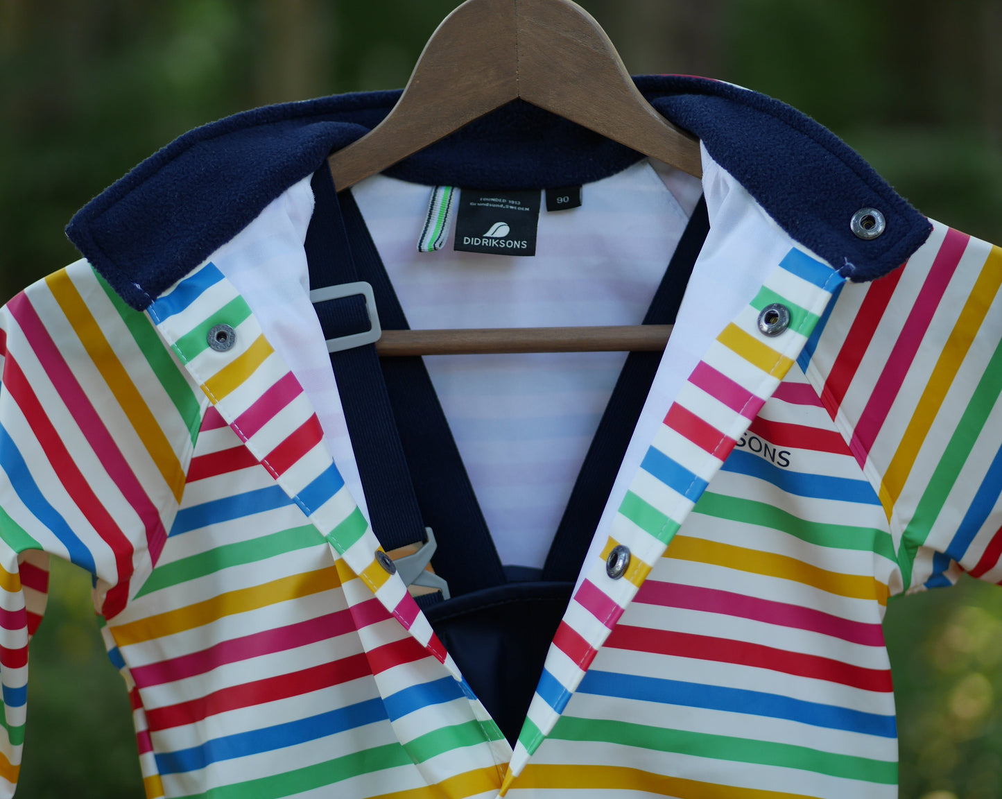 Slaskeman Printed Kids Rain Set - Rainbow Simple Stripe - Size 90 (2 yr)