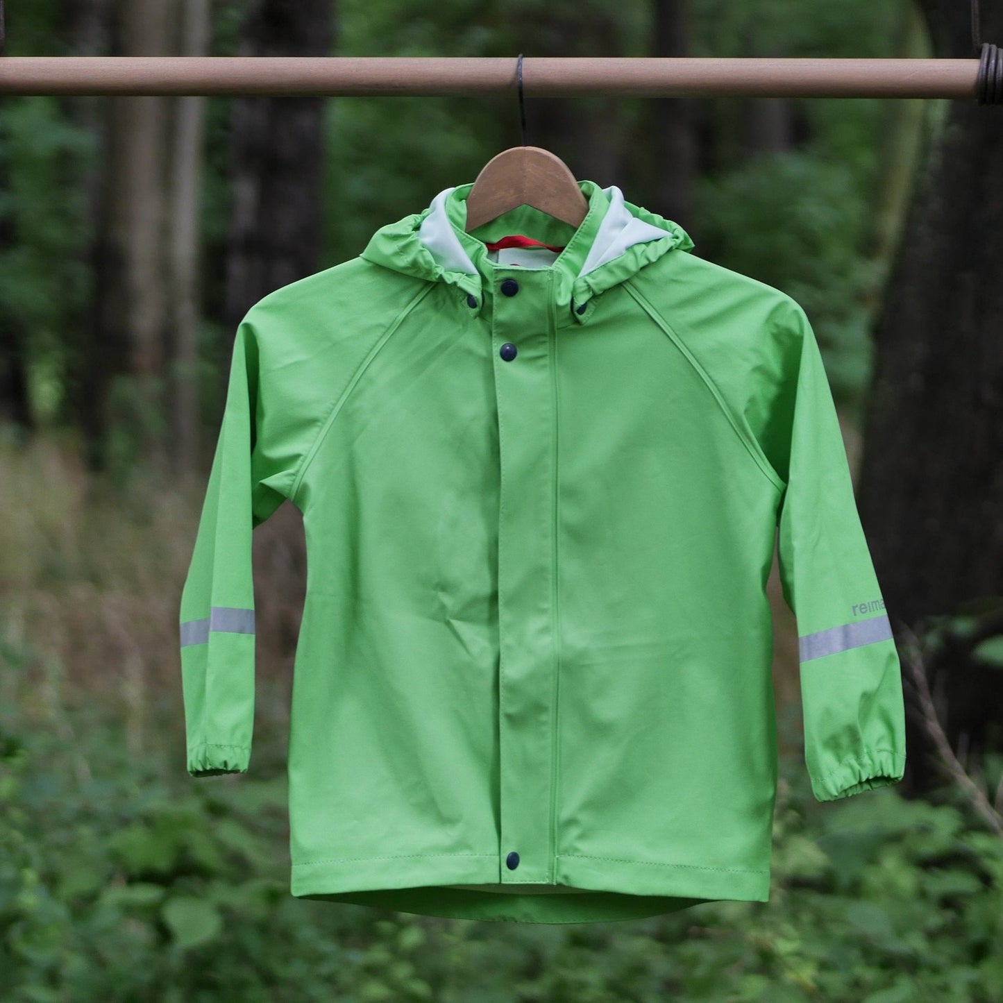 Lampi Waterproof Hooded Rain Coat - Summer Green - Size 122 (7 yr)