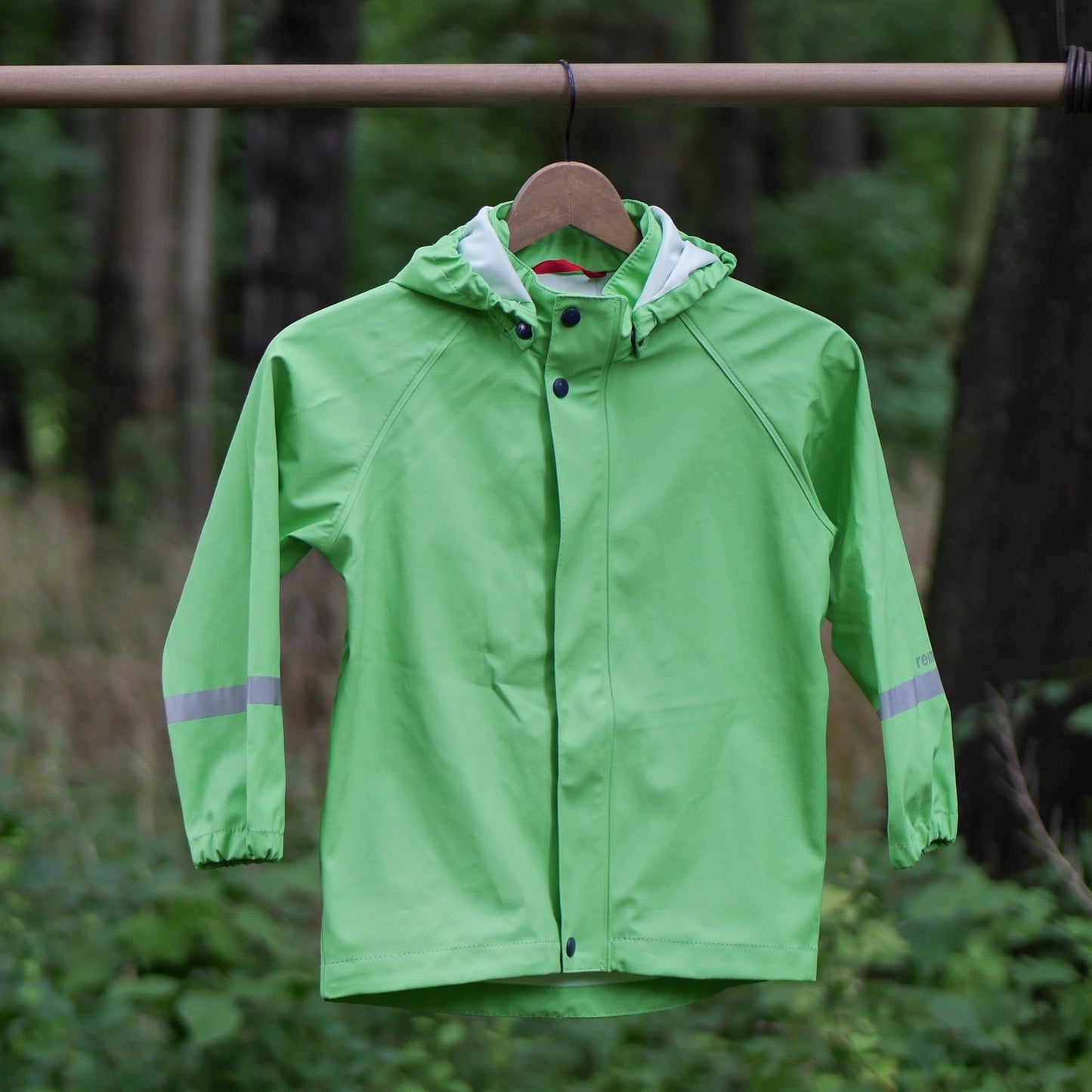 Lampi Waterproof Hooded Rain Coat - Summer Green - Size 122 (7 yr)