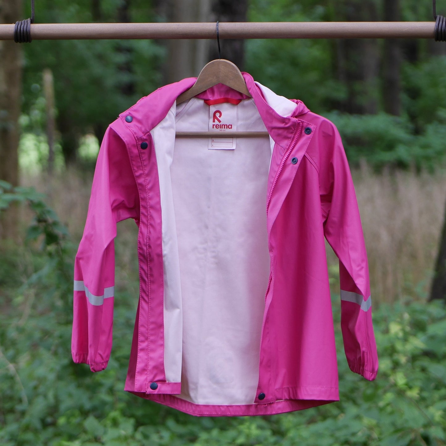 Lampi Waterproof Hooded Rain Coat - Fuchsia - Size 140 (10 yr)
