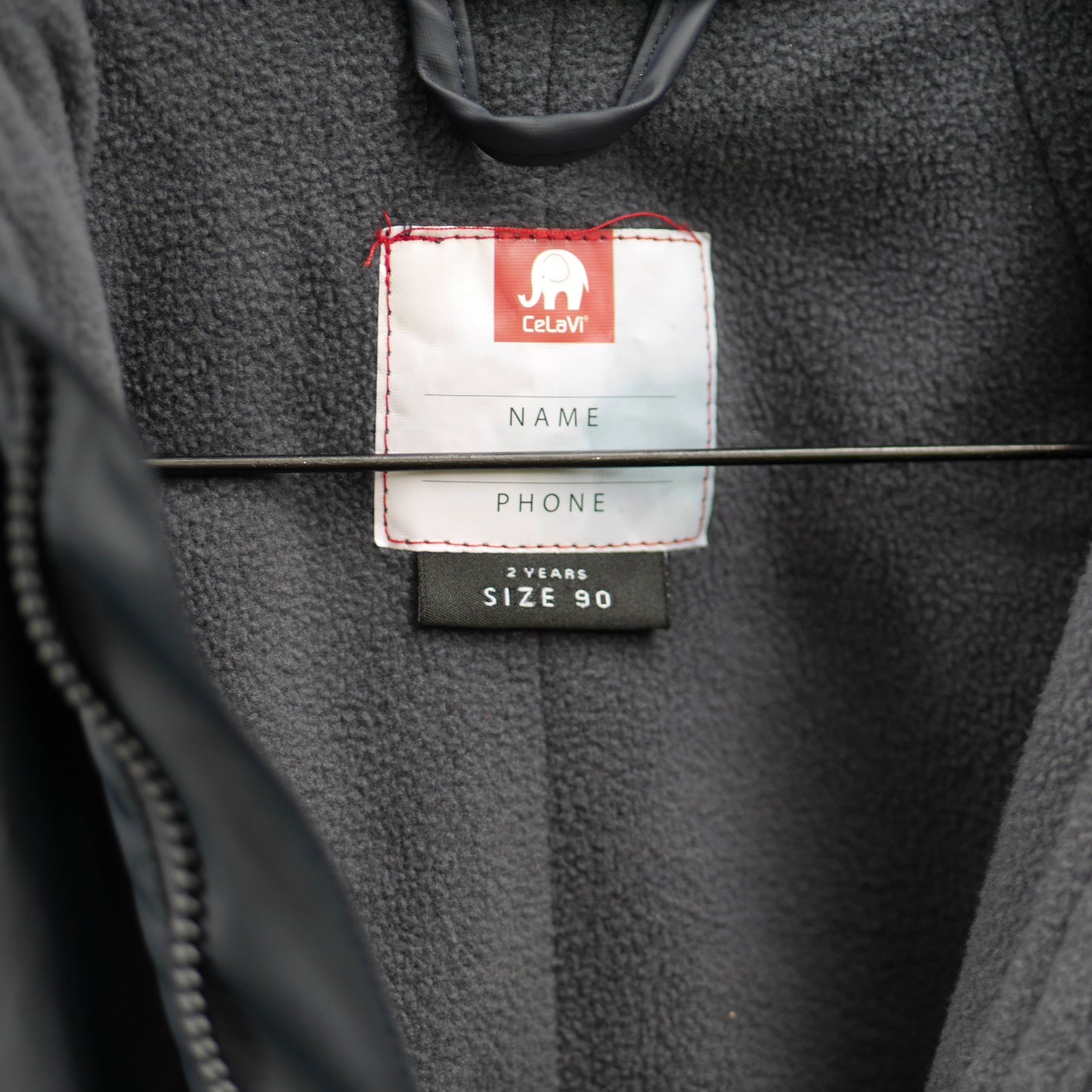 One piece Classic Fleece Lined Rain Suit - Dark Navy - Size 90 (2 yr)