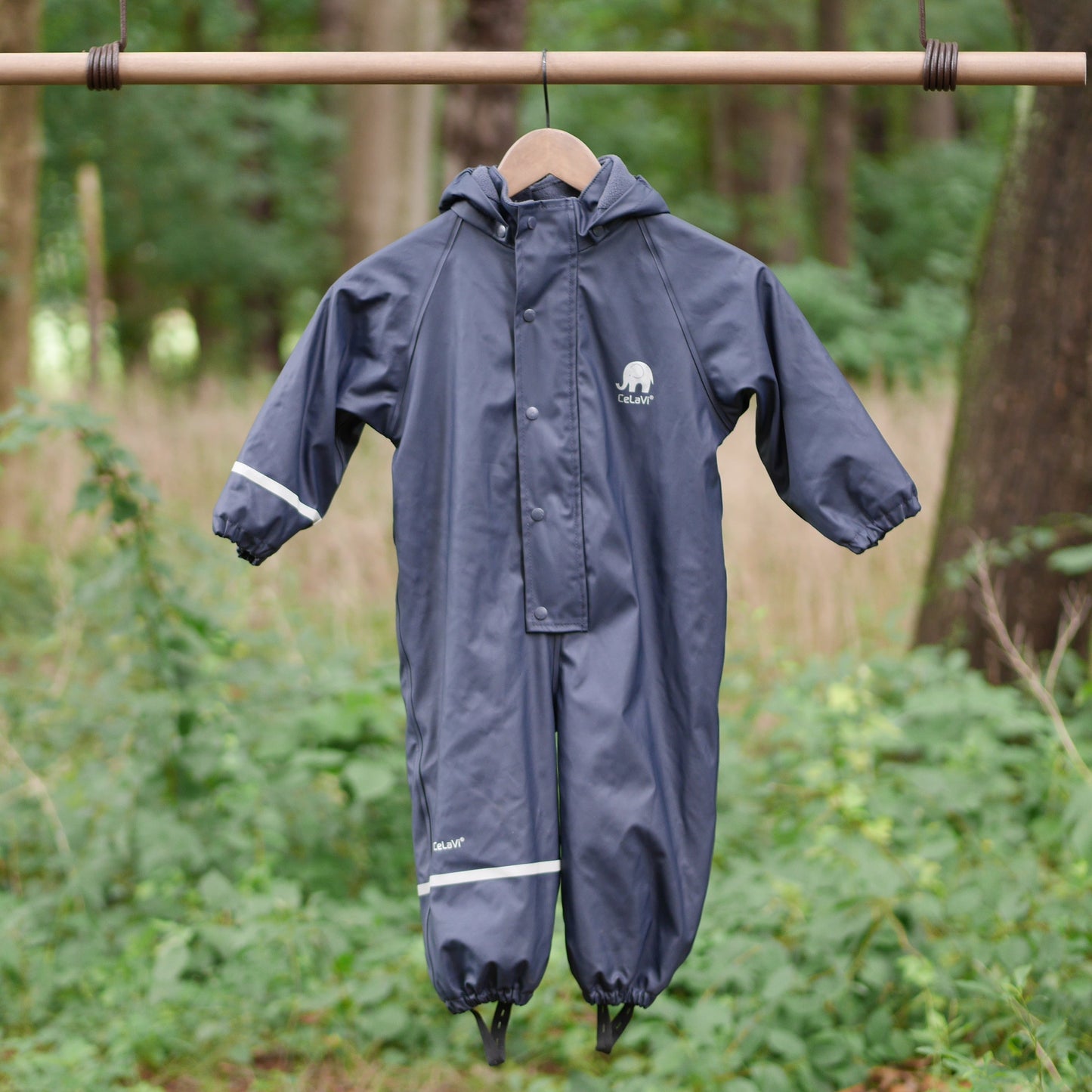 One piece Classic Fleece Lined Rain Suit - Dark Navy - Size 90 (2 yr)