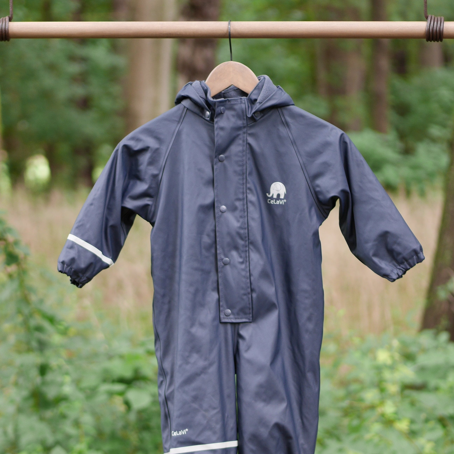 One piece Classic Fleece Lined Rain Suit - Dark Navy - Size 90 (2 yr)