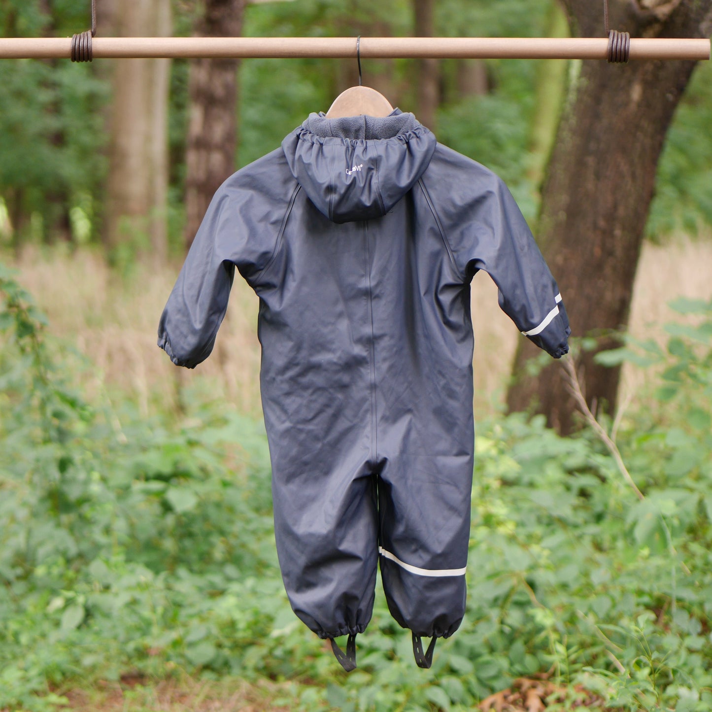 One piece Classic Fleece Lined Rain Suit - Dark Navy - Size 90 (2 yr)