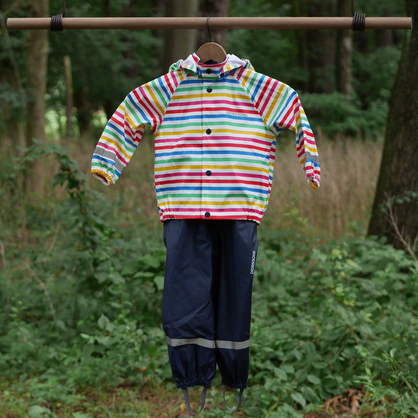 Slaskeman Printed Kids Rain Set - Rainbow Simple Stripe - Size 90 (2 yr)