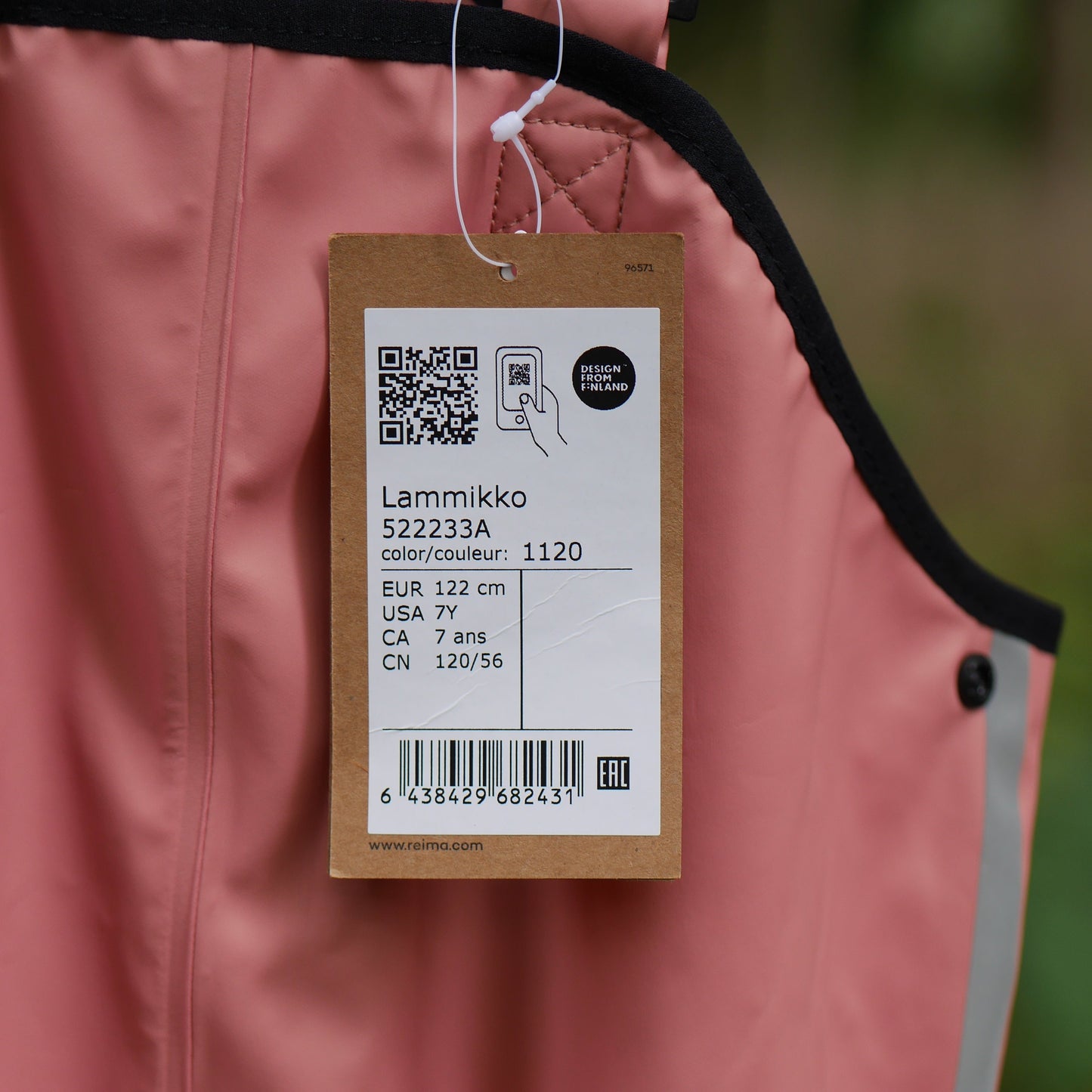Lammikko Rain Pants/Bib - Rose Blush - Size 122 (7 yr)